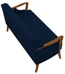Poltrona Namoradeira 2 Lugares 135cm Capitonê Lapa M22 Veludo Azul Mar