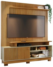 Estante de TV 65 Pol 160cm com Pés para Sala Quirel M20 - D'Rossi - Cumaru e Opala