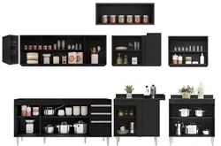 Armário de Cozinha Modulado de Canto 8 Peças CP25 Balcão sem Tampo Pre