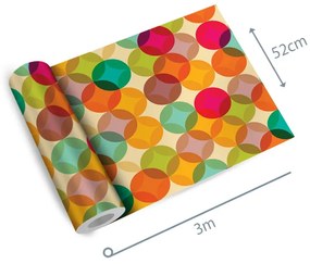 Papel de parede adesivo geométrico círculos coloridos