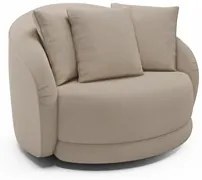 Poltrona Decorativa Giratória para Sala 122cm Kaly M22 Linho Cru - Mpo