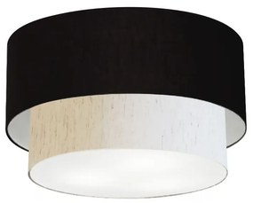 Plafon de Sobrepor Cilíndrico SP-3045 Cúpula Cor Preto Linho Bege