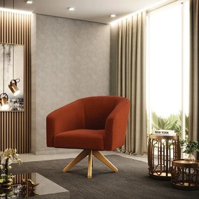 Poltrona Decorativa Giratória MA30 Kit 2 Stella Bouclê Terra D03 - D'Rossi