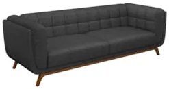 Sofá Living Decorativo 3 Lugares 240cm Bellart Z32 Linho Chumbo - Mpoz