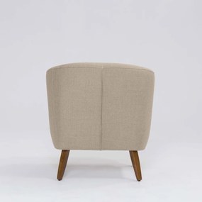 Poltrona Decorativa Milão D07 Pés Madeira Linho Mescla Bege - D'Rossi