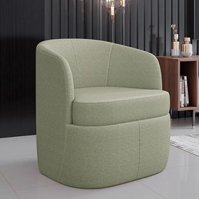 Kit 2 Poltronas Decorativas Design Moderno Bel Sala de Estar Base Giratória Bouclê Verde Oliva G33 - Gran Belo
