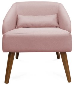 Kit 2 Poltronas Decorativas Lara Pés de Madeira Veludo Rosa - Sheep Estofados - Rosa