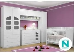Quarto Infantil 05 Peças Eloísa com Berço e Cômoda Branco - Phoenix Ba