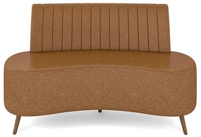 Sofá Living Decorativo 2 Lugares 1,35M Katara Caramelo Corino G33 - Gran Belo