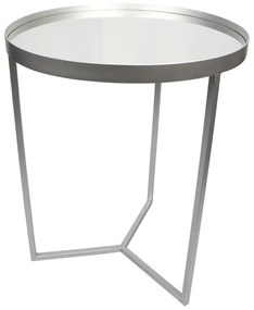 Conjunto Mesa de Apoio e Lateral Espelhada Prata - D'Rossi