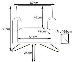Poltrona Decorativa Nagoya Base Orby PU Sintético Bege G15 - Gran Belo