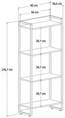 Estante Livreiro Dynamica Industrial 60cm 4 Prateleiras C08 Snow - Mpo