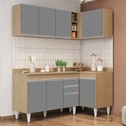 Armário de Cozinha Modulado de Canto Esquerdo 4 Peças CP47 Balcão com