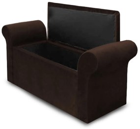 Recamier Calçadeira Baú Miami Suede Marrom Chocolate - Simbal - Marrom