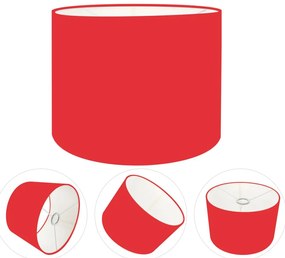 Cúpula Abajur Cilíndrica Cp-8011 Ø30x21cm Vermelho