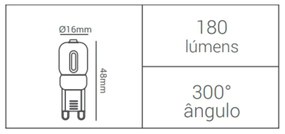 Lâmpada Halopin G9 Led 2W 180Lm 3000K 300° 220V | Opus Lp 39909