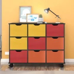 Nicho Organizador com Rodízios Toys 9 Gavetas Q01 Pto/Color - Mpozenat