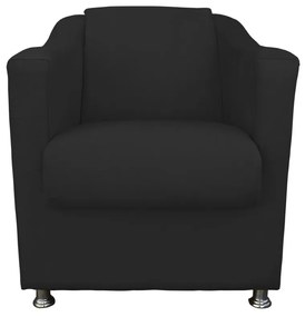 Poltrona Decorativa  Cecilia Suede Preto