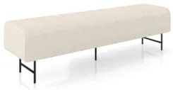 Puff Recamier Decorativo Pés em Ferro 160cm Dublin Z37 Linho Creme - M