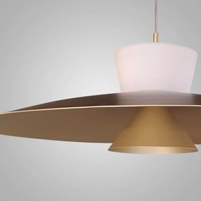 Pendente Rebatedor E Pontual Ø50X30Cm Disco Curvo Alumínio 01Xled 9W 2... (CHAMPANHE, 110v)