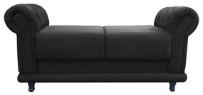 Recamier Barcelona Namoradeira Suede Preto - D'Rossi