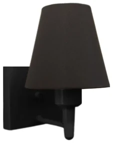 Arandela Quadrada Md-2034 Preto Cúpula em Tecido Cone Preta - Bivolt