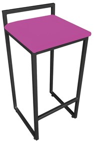 Banqueta Pietra Suede Base Preto - Pink