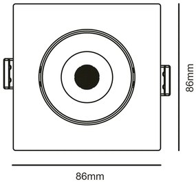 Spot De Embutir Quadrado 5W 6500K Led Bivolt 8,6X8,6X2,5Cm - Opus Eco...