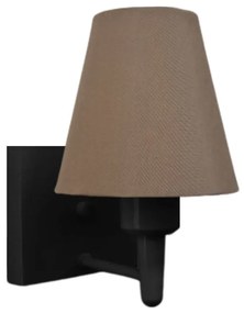Arandela Quadrada Md-2034 Preto Cúpula em Tecido Cone Caqui - Bivolt