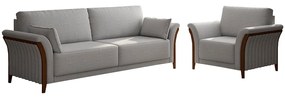 Conjunto Decorativo Poltrona e Sofá 222cm Market Linho Cinza G45 - Gran Belo