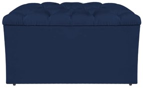 Calçadeira Estofada Liverpool 90 cm Solteiro Suede Azul Marinho - ADJ Decor