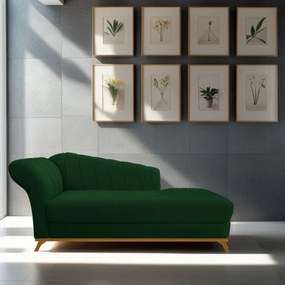 Recamier Vanessa 185cm Lado Direito Suede Verde - ADJ Decor