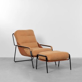 Poltrona Maggiolina com Puff - Terra e Ocre