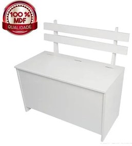 Banco/Caixa de Lenha com Baú CL 001 100% MDF - Branco