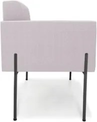 Poltrona Para Sala Pé Metal Preto Kit 2 Ana Bouclé Rosê - Ibiza