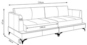 Sofá Living Bipartido 230cm Indonésia Pés de Ferro Couro Borgonha Manchado G52 - Gran Belo