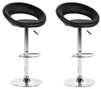 Kit 2 Banquetas Estofadas Lux com Regulagem a Gás Preto -  Facthus