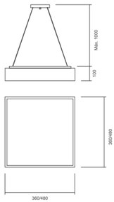 Pendente Ayla 36X36Cm Led 24,4W Bivolt | Usina 19041/36 (FN-F - Fendi Fosco, 3000k)