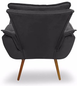 Poltrona Decorativa Opala Preto Pés Palito - Sheep Estofados