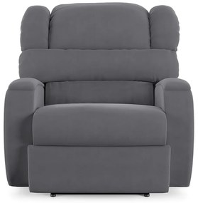 Poltrona do Papai Sala de Cinema Reclinável Kylie Power Elétrica USB Veludo Cinza Grafite G23