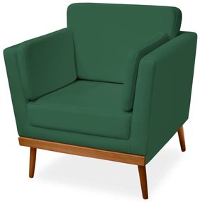 Poltrona Decorativa Siena Veludo Verde Bandeira