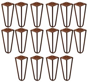 Kit 16 Pés de Metal 15 CM Hairpin Legs Mesas de Centro Puffs Bronze G41