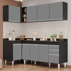 Armário de Cozinha Modulado de Canto Direito 4 Peças CP41 Balcão com T