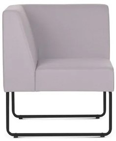 Poltrona Modular Pix com Braco Individual Assento Crepe Cinza Claro Base Aco Preto - 55332 Sun House
