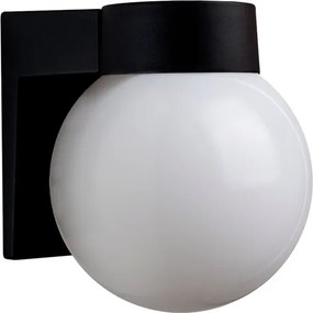 Arandela Abs Policarbonato Preto Ip54 Esfera