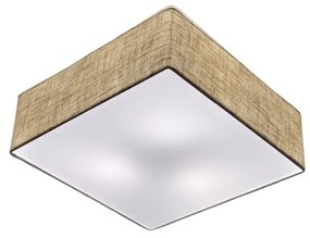 Plafon Quadrado Md-3050 Cúpula em Tecido 12/40x40cm Rústico Bege - Bivolt