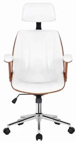 Cadeira Kopenhagen Presidente Branca Acabamento Madeira 124cm - 62559 Sun House