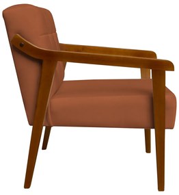 Poltrona Decorativa Vênus Veludo Telha