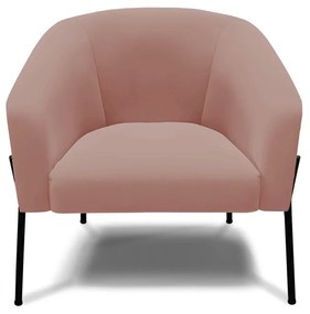 Poltrona Decorativa Pé de Ferro Preto Stella Veludo D03 - D'Rossi - Rose