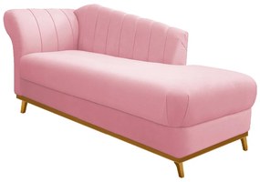 Recamier Vanessa 160cm Lado Direito Suede Rosa Bebê - ADJ Decor